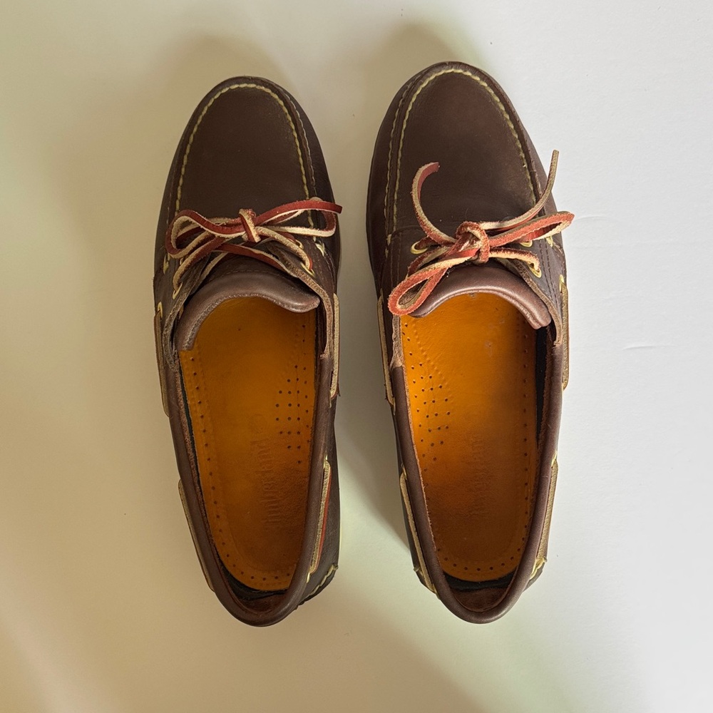 Timberland Brown Leather Boat Shoes - Picture 1 of 7